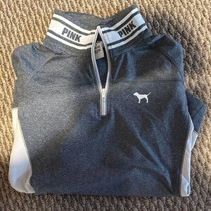 PINK Victoria's Secret Charcoal and White sweatshirt